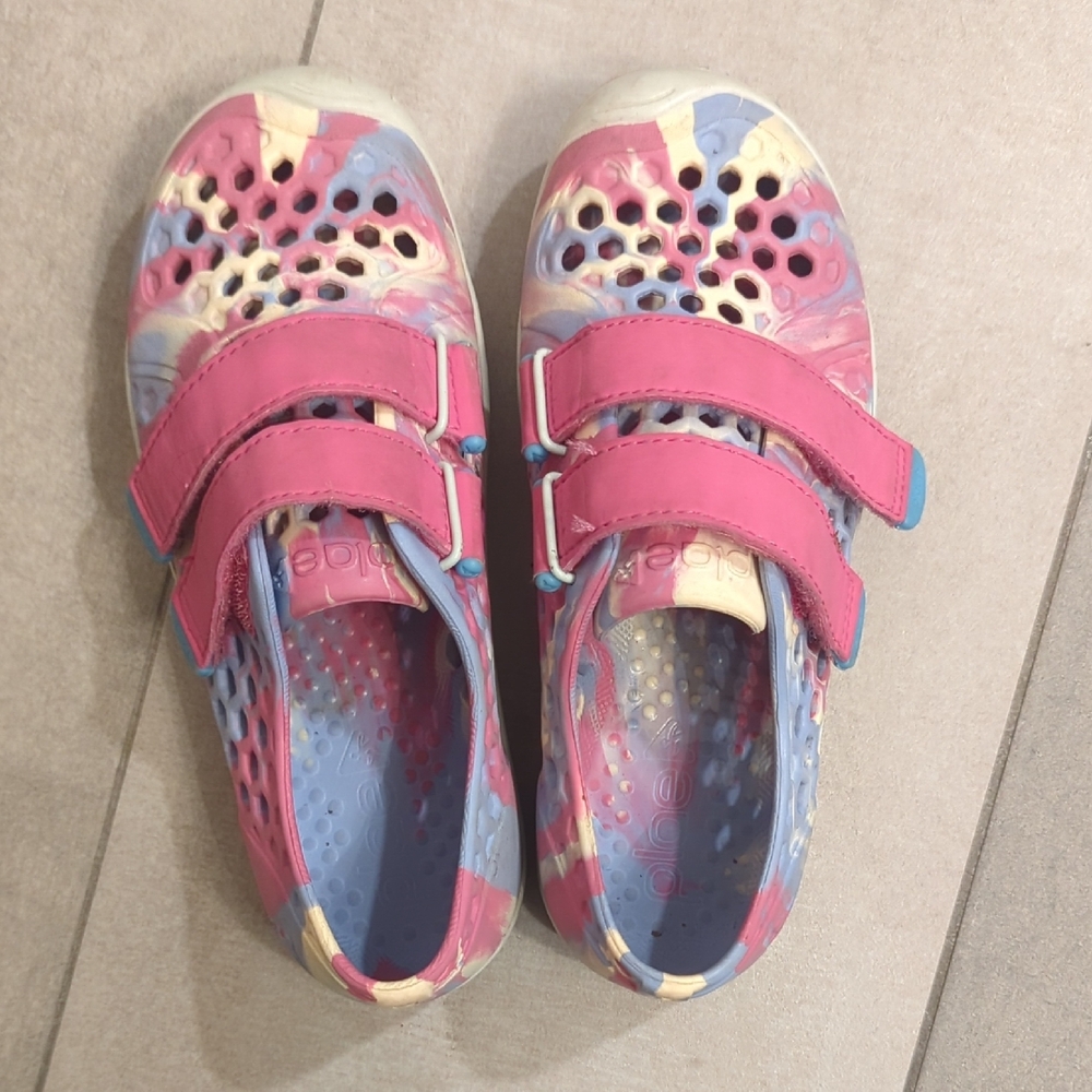 PLAE Pink and Blue Water Shoes with Velcro Straps